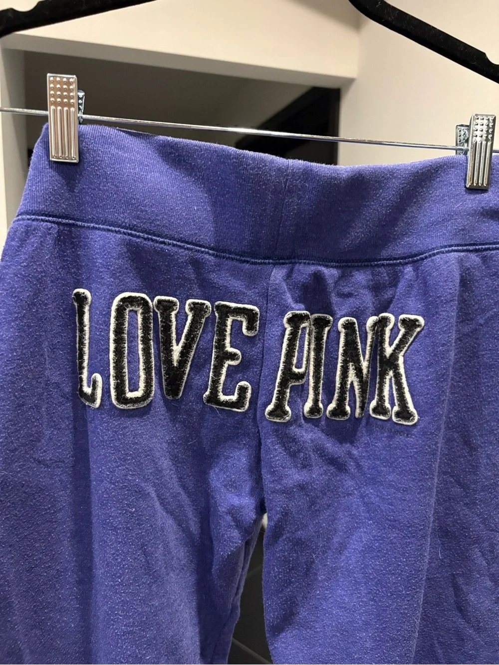 Victoria's Secret Purple Kids Fleece Joggers with White Dog Logo